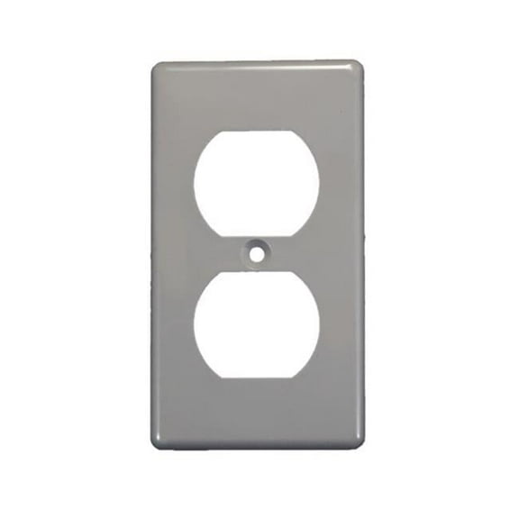 Box Rectangle Thermoplastic 1 Gang Duplex Box Cover, Gray