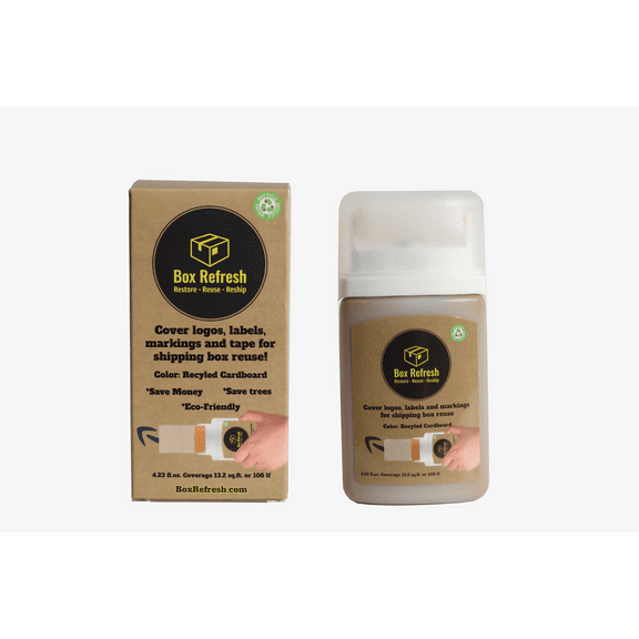 Box Refresh Cover Labels, Logos, and Markings for shipping box reuse