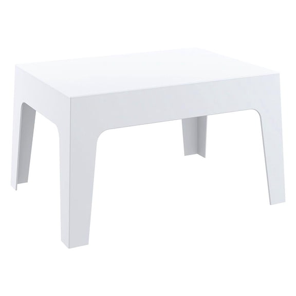 Box Resin Outdoor Center Table, White, Belen Kox
