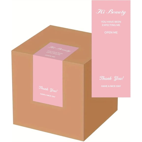 Box Seal Sticker, Pink Rectangle Business Commodity Packaging Sealing Stickers Gift Box Decor Bag Packaging Label Sealing Decals