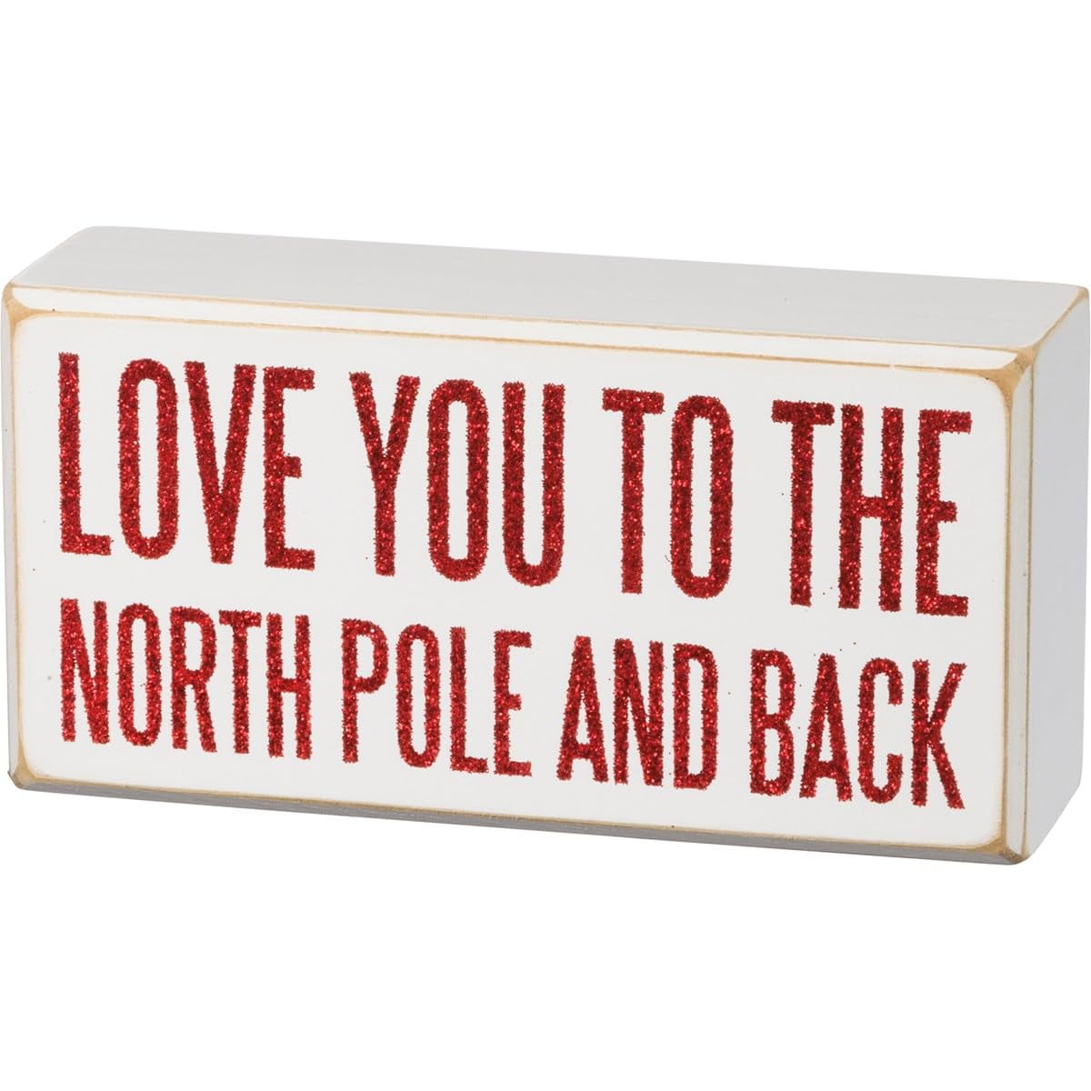 Primitives By Kathy Wooded 3 inches x 6 inches Box Sign North Pole Christmas Decor