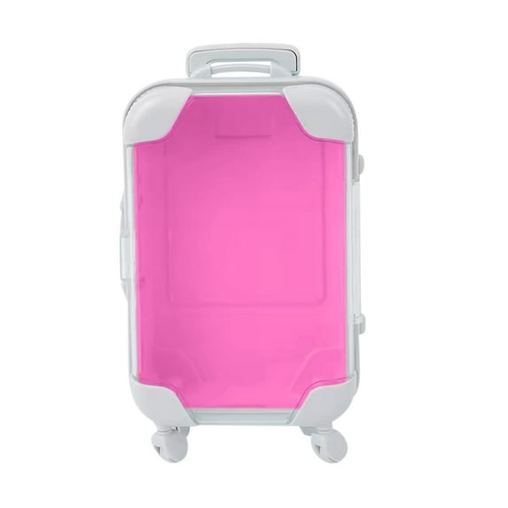 Box Simulation Trolley Case Makeup Case Mini Suitcase Mini Luggage Empty Lash Containers Makeup Tool Organizer Eyelash Holder Case Suitcases Candy Travel Makeup Stand Plastic - Hot Pink