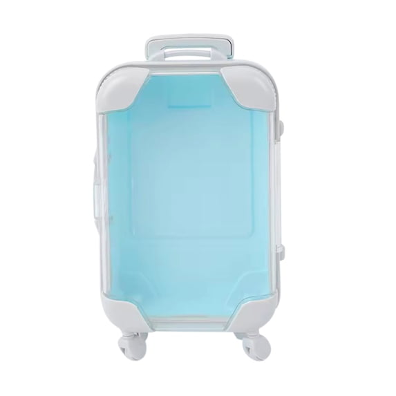 Box Simulation Trolley Case Makeup Case Mini Suitcase Mini Luggage Empty Lash Containers Makeup Tool Organizer Eyelash Holder Case Suitcases Candy Travel Makeup Stand Plastic - Blue