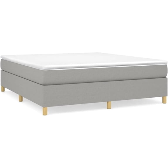 Box Spring Bed Frame Dark Gray Twin XL Fabric with Sturdy Legs and ...