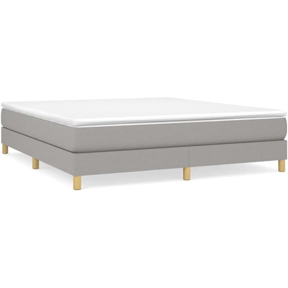 Box Spring Bed Frame Dark Gray Twin XL Fabric with Sturdy Legs and Plywood Slats for Stable Mattress Support