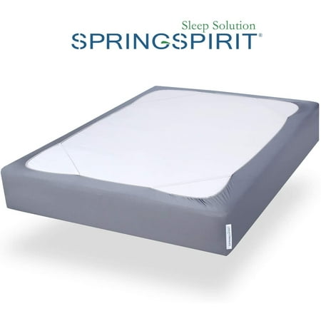 Box Spring Cover Queen Size, Alternates for Bed Skirt, Smooth and Elastic Woven Material Wrap Around 4 Sides of The Box Spring, Wrinkle & Fading Resistant, Washable, Dustproof, Gray