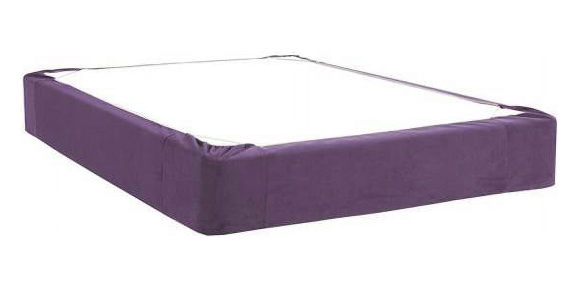 Box Spring Cover in Eggplant (Twin 75 in. L x 38 in. W x 13.5 in. H (5