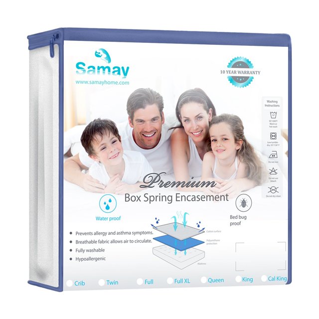 Box Spring Encasement Cover Zippered Waterproof & Bed Bug Proof Full