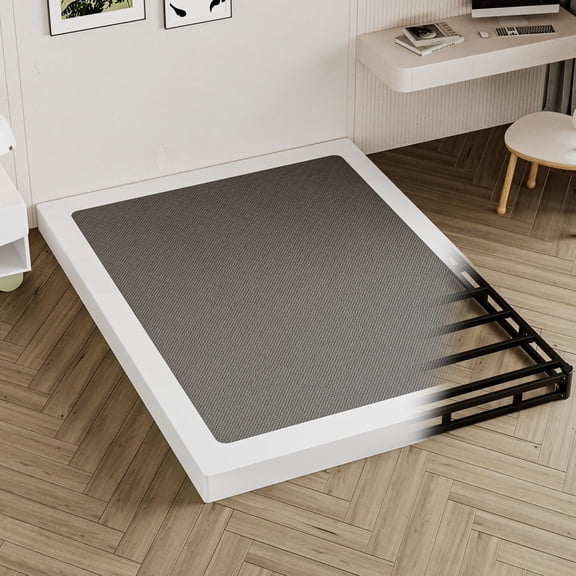 Box Spring Full Size Bed 6 Inch - Heavy Duty Box Spring Mattress Foundation Metal Bed Base with Fabric Cover, Noise Free Easy Assembly Non Slip/Non-Slip/Easy Assembly
