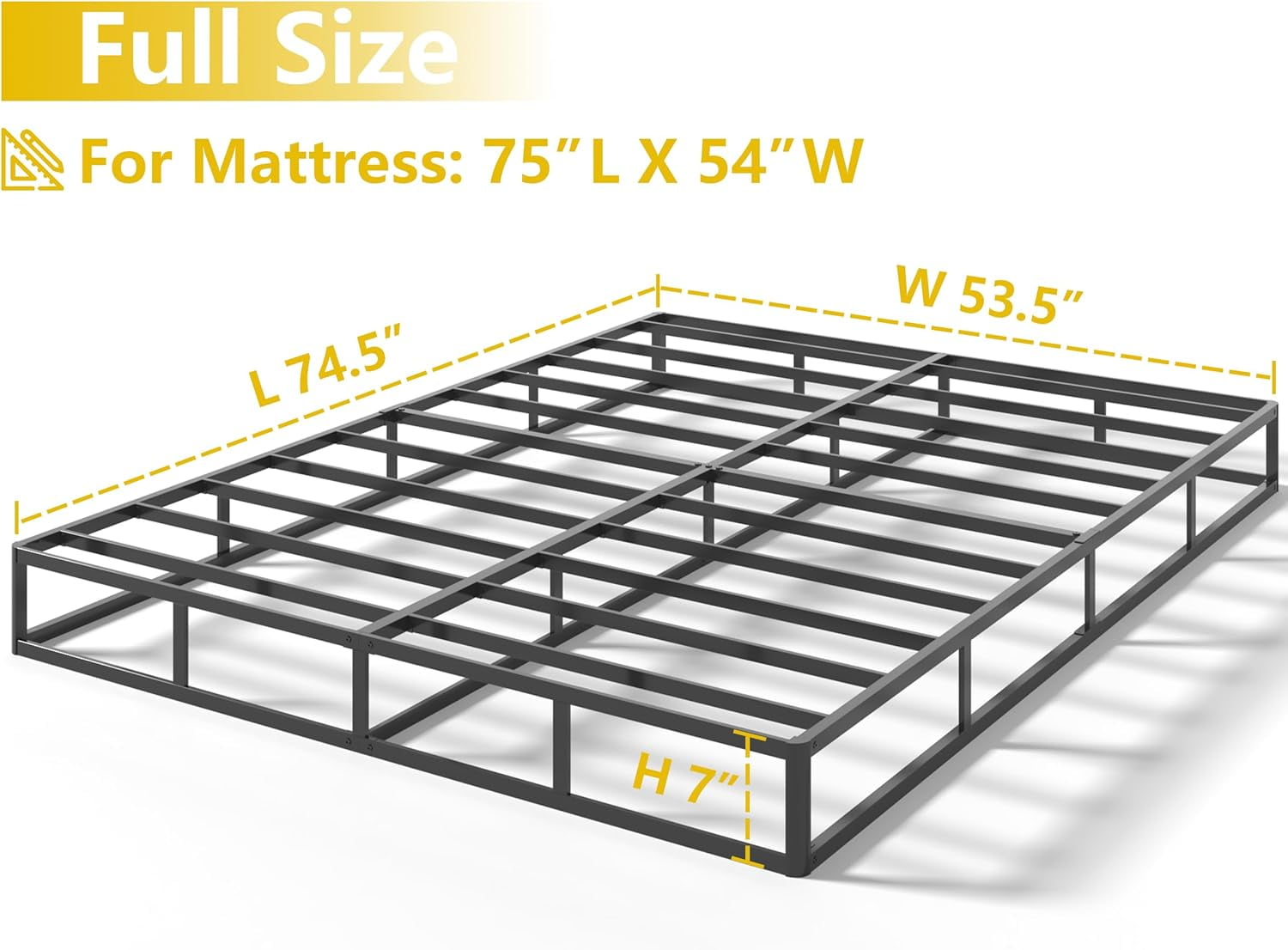 Box Spring Full Size Bed Bases, 7 Inch High Metal Full Size Box Spring ...