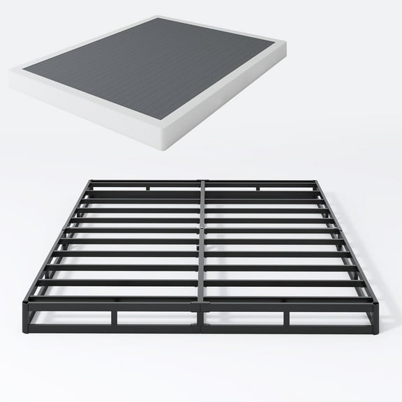 Box Spring King - 3 Inch Heavy Duty Low Profile Metal King Box Springs for Bed, Mattress Foundation, Easy Assembly,Easy Clean Cover