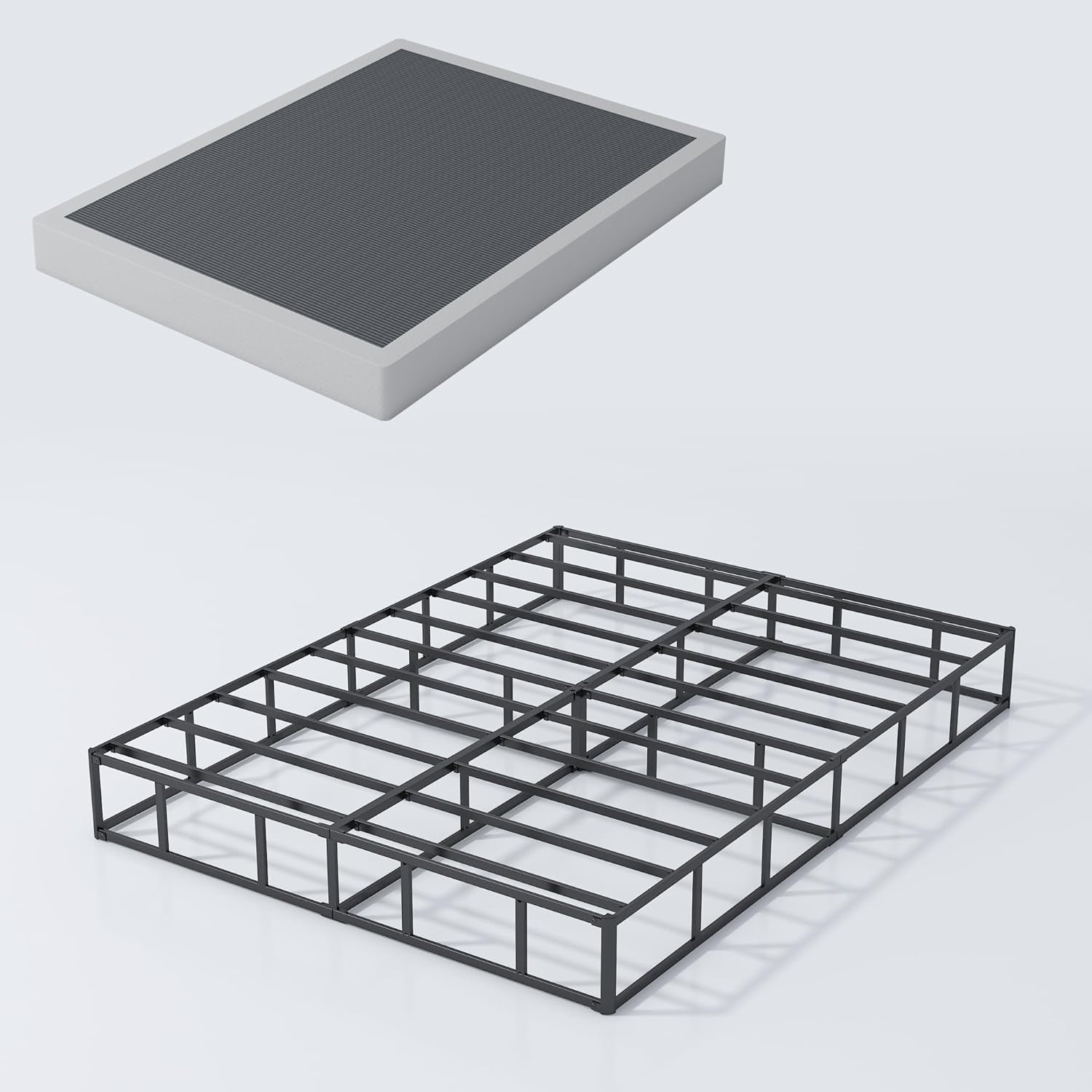 Box Spring Queen 4 Inch,Heavy Duty Mattress Foundation,Sturdy Metal Box