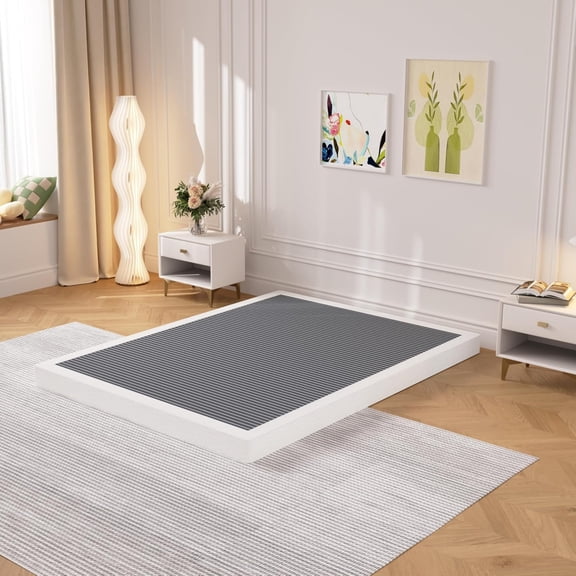 Box Spring Queen Size 3 Inch, 3000lbs Heavy Duty Queen Box Spring Metal Mattress Foundation, Easy Assembly, Noise Free