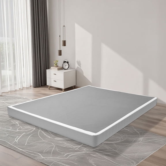 Box Spring, Queen Size Bed Frame with Washable Fabric Cloth, Heavy Duty Metal Frame for Queen Bed, 4 in Mattress Foundation, 3500 lbs Max Weight Capac