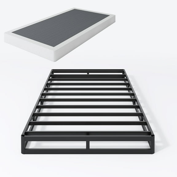 Box Spring Twin - 3 Inch Heavy Duty Low Profile Metal Box Springs for Twin Bed, Mattress Foundation, Easy Assembly,Easy Clean Cover