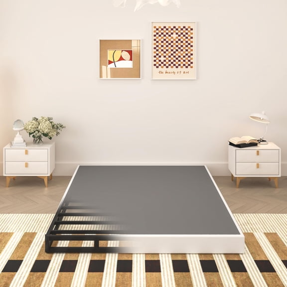 Box Spring for Bed, Heavy Duty Metal Mattress Foundation, 3000 lbs Capacity, Low Profile, Noise-Free, Easy Assembly with Fabric Cover