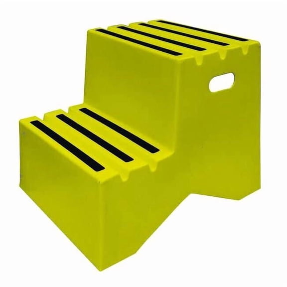 Box Step, 2 Steps, 500 lb Load Capacity, 19 1/2 in Overall Height, Plastic, Yellow ST217-14