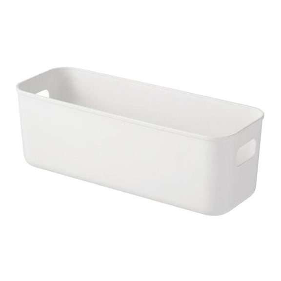 Box Storage Box Organizer Kitchen Hallway Household Accessory , White, 28x10x9.5cm long