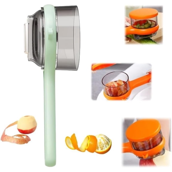 Box Storage Kitchen Special Fruitpeeler, 7.87 In Peeler With Container, Double-Sided Stainless Steel Multi-Function Peeler for Home Kitchen Use