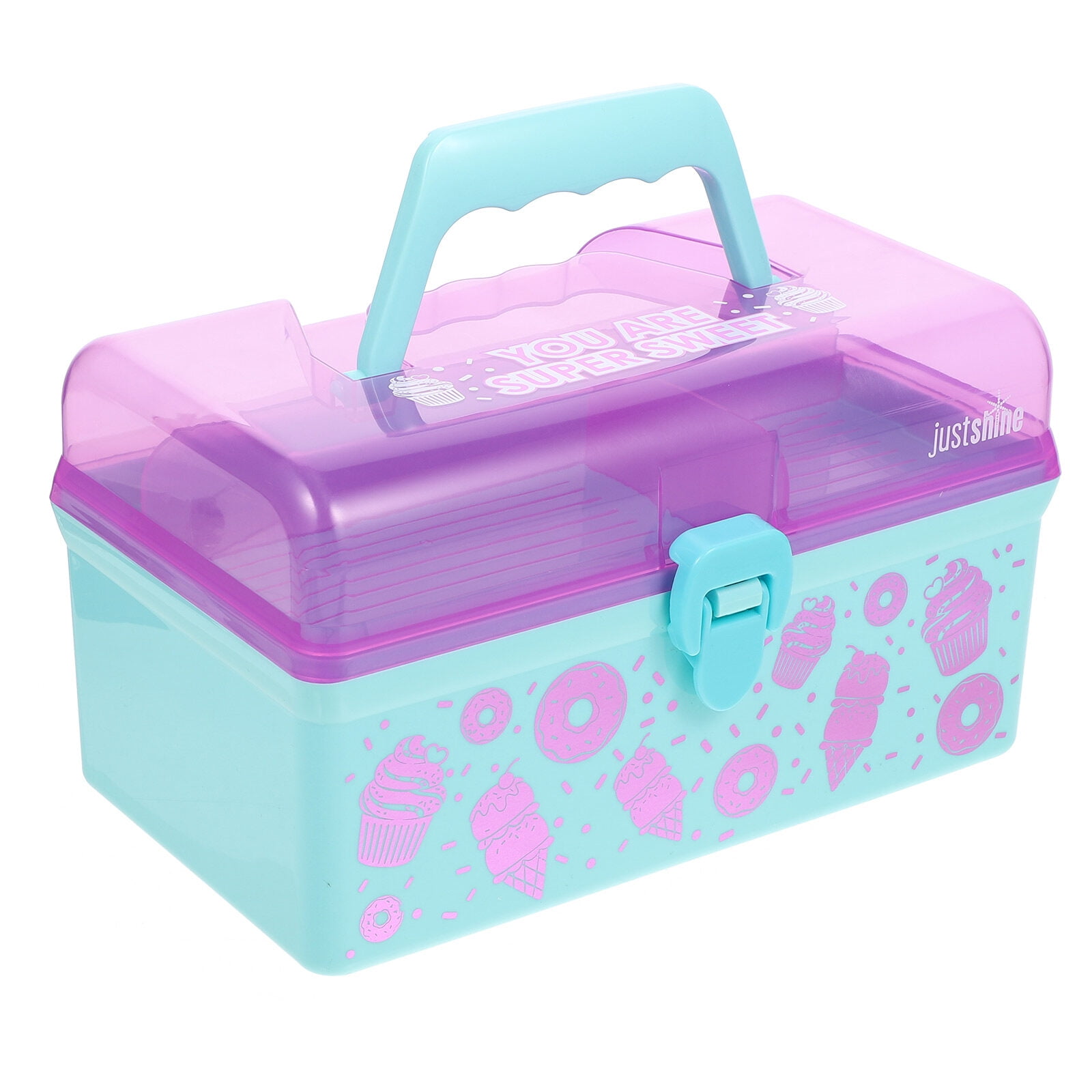 Box Storage Latch Bins Toys Organizer Kids Case Boxes Container Chest Clear Plastic Makeup