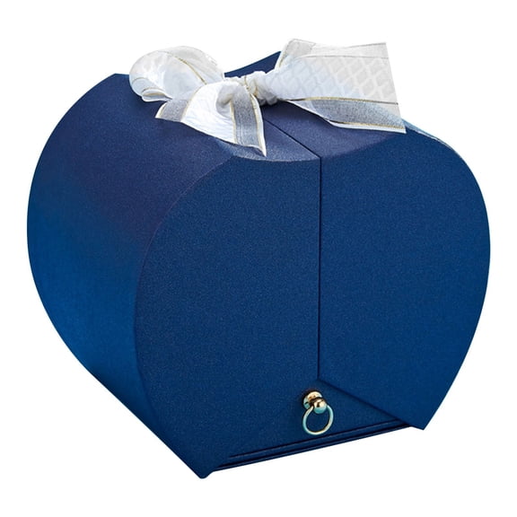 Box – Storage Organizer | Acrylic Display, Drawer Design, Gift-Ready Art Paper, Bow Accent | Heart-Shaped Viewing | Multicolor | 6.5 in