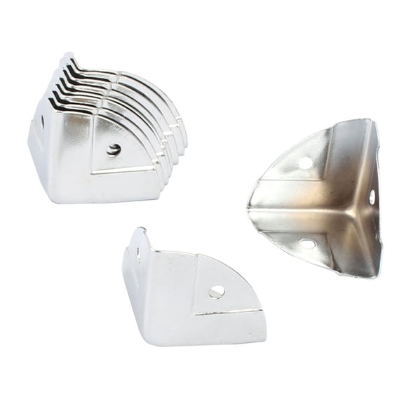 Box Table Case Cover Metal Edge Guard Angle Brackets Silver Tone 28x28mm 10pcs