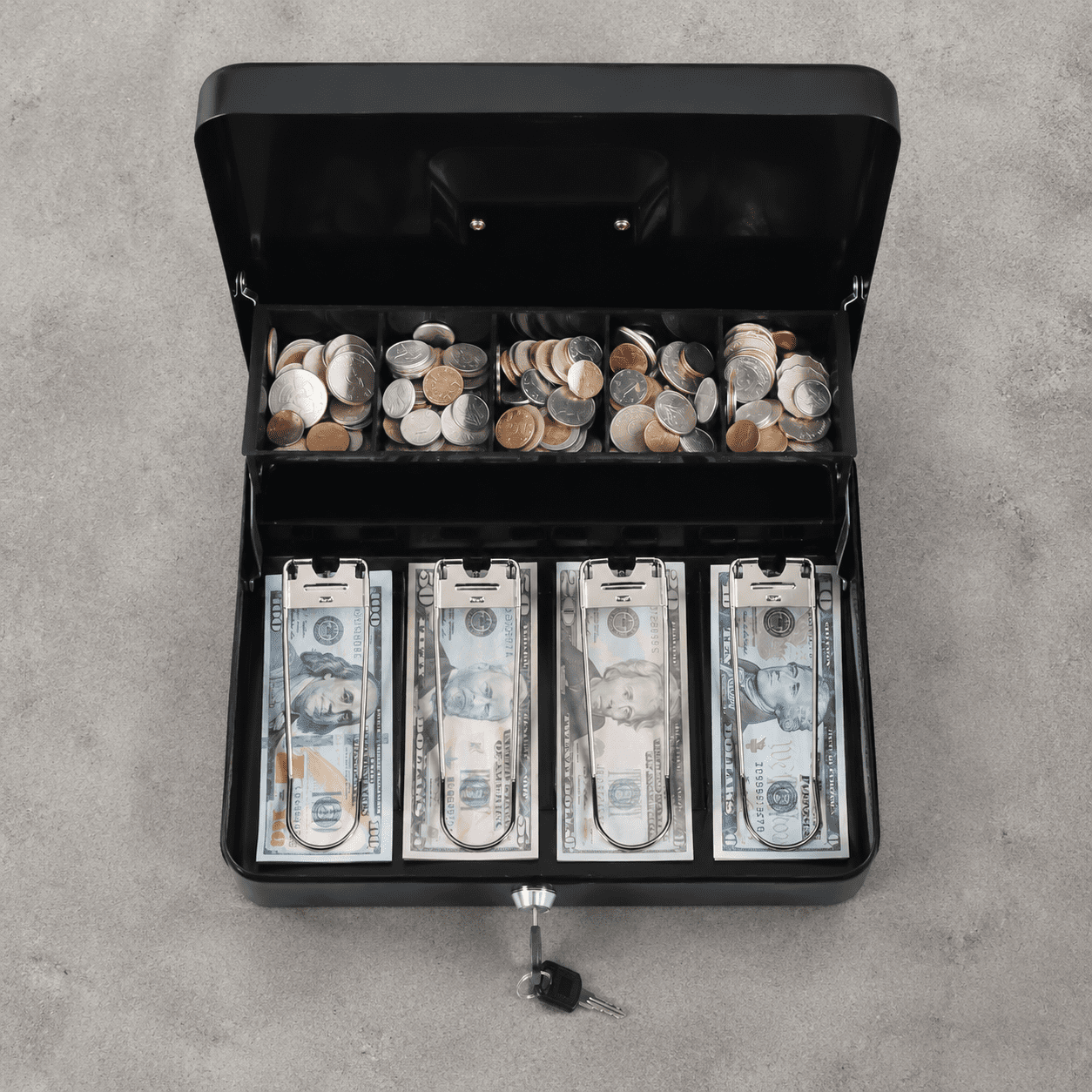 Box With Key Lock Metal Money Safe Storblack - Walmart.com