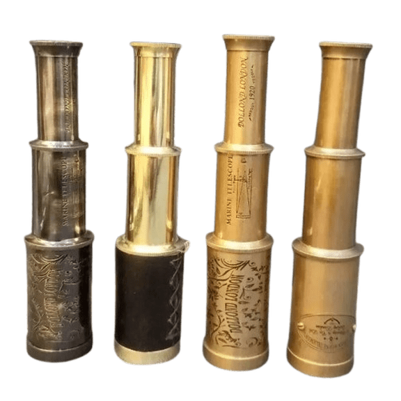 Box Wooden Brass Compass Telescope Antique Nautical Gift Marine Vintage Gift