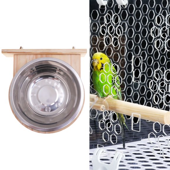 Box for Parrot Stainless Steel Feeder Durable Bird Feeding Case for Cockatiel Conure Macaw