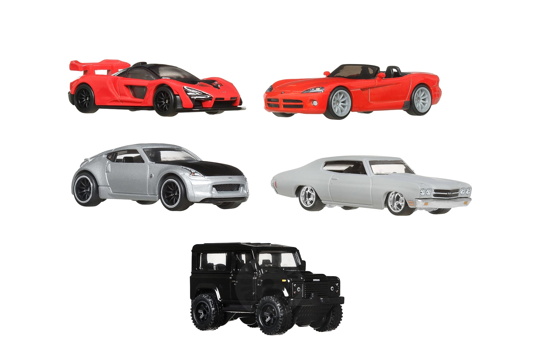 Box of 10 Fast & Furious Car Assortment - Mattel Hot Wheels HNW46956J - 3" Scale Diecast Model Cars