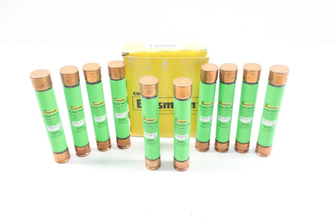 Cooper Bussmann Fusible Fuse Fusetron FRS-R-30 - 30A 600V AC - Box of 10