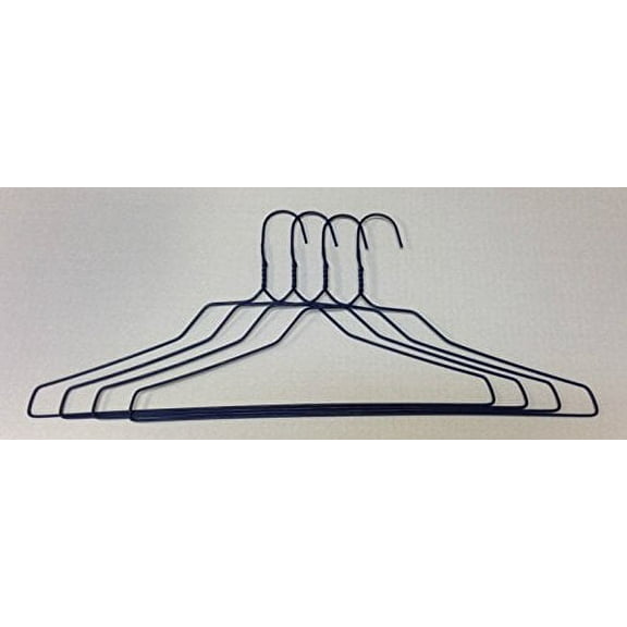 Box of 100 Blue 18" Plastic Coated Steel Wire Shirt Hangers