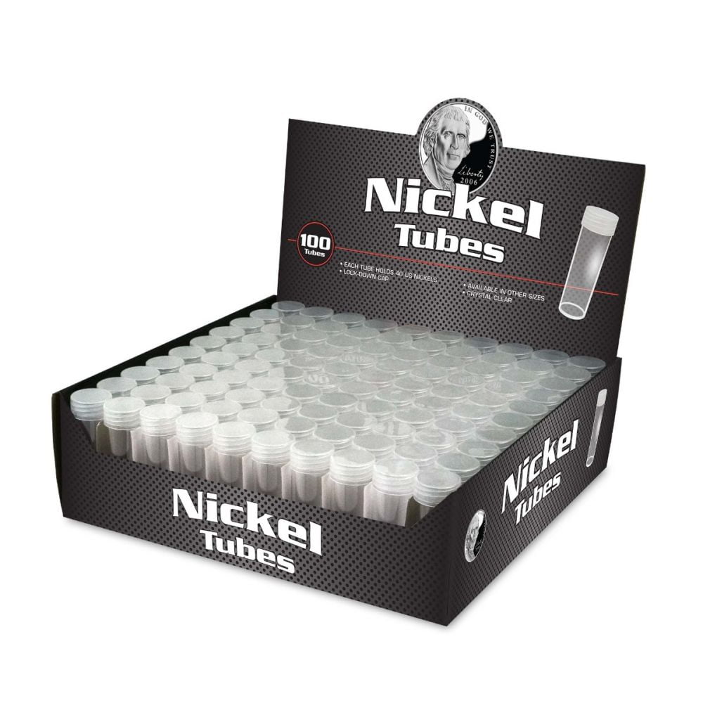 Box of 100 Coin Tubes - Nickel (1-T-NIC)