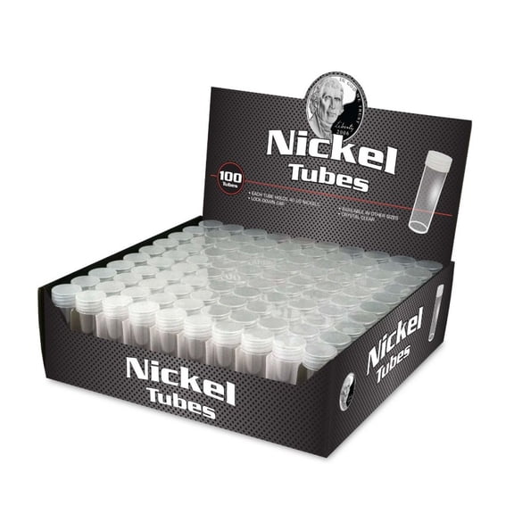 Box of 100 Coin Tubes - Nickel (1-T-NIC)