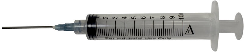 Box of 100 x 10 ml Industrial Syringes with 15G x 1-1/2" Blunt Tip Fill Needle and plastic cover