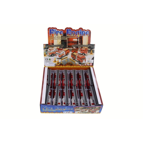 Box of 12 Boston Fire Engine, Red - Showcasts 9921BS - 4.75" Scale Diecast Model Cars