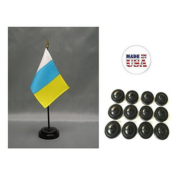 Box of 12 Canary Islands 4"x6" Miniature Desk & Table Flags Includes 12 Flag Stands & 12 Canary Island Small Mini Stick Flags