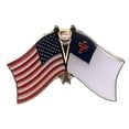 thumbnail image 1 of Box of 12 Christian & US Crossed Flag Lapel Pins, Christian & American Double Friendship Pin Badge, 1 of 1