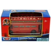 Box of 12 Diecast Model Cars - London Double Decker Bus Open Top, Red, 4.75 inch Scale