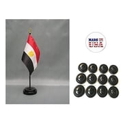 Box of 12 Egypt 4"x6" Miniature Desk & Table Flags Includes 12 Flag Stands & 12 Egyptian Small Mini Stick Flags