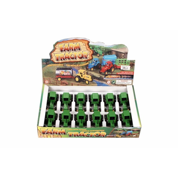 Box of 12 Farm Tractor, Green - Showcasts 9661GD - 4" Scale Diecast Model Cars