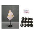 thumbnail image 1 of Box of 12 Fleur-De-Lis White 3 Lilly 4"x6" Miniature Desk & Table Flags Includes 12 Flag Stands & 12 Flag of French Royalist Small Mini Stick Flags, 1 of 1
