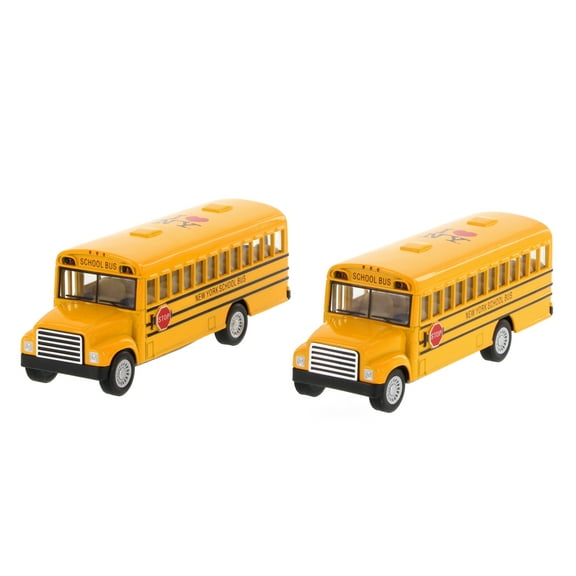 Box of 12 I Love New York School Bus, Yellow - Showcasts 5107D-ILNY - 5" Scale Diecast Model Cars