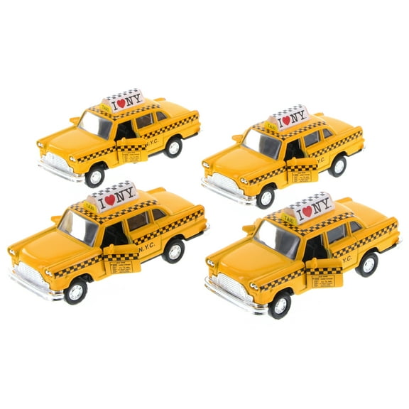 Box of 12 I Love New York Yellow Taxi Cab, Yellow - Showcasts 9589D-ILNY - 4.5" Scale Diecast Model Cars
