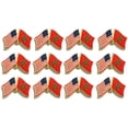thumbnail image 1 of Box of 12 Morocco & US Crossed Flag Lapel Pins, Moroccan & American Double Friendship Pin Badge, 1 of 4