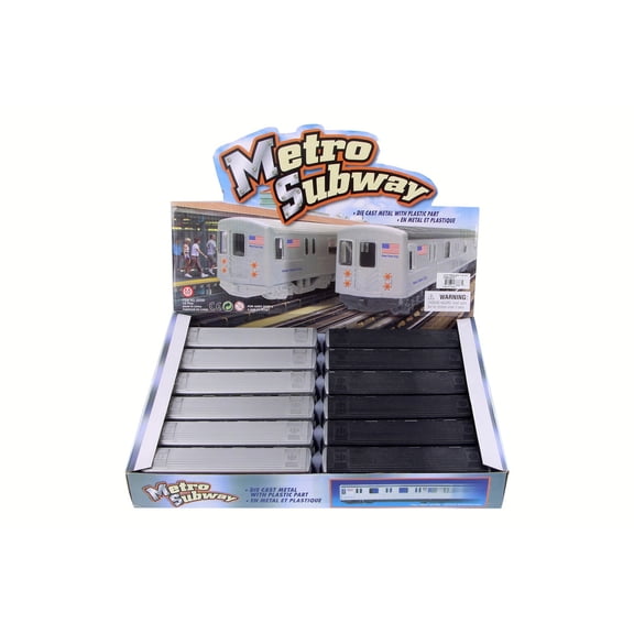 Box of 12 New York City Metro Subway, Gray - Showcasts 2233DNY - 7" Scale Diecast Model Trains