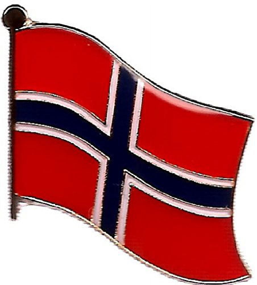 Norweigen Ruck Pin Box of 12 Norway Single Flag Lapel Pins, Norwegian Single Flag Pin ...