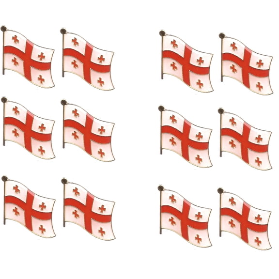 Box of 12 R. of Georgia Single Flag Lapel Pins, R. of Georgia Single Flag Pin Badges