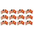 thumbnail image 1 of Box of 12 Vietnam & US Crossed Flag Lapel Pins, Vietnamese & American Double Friendship Pin Badge, 1 of 4