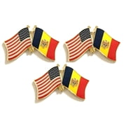 Moldova & US Crossed Flag Lapel Pins, Pack of 3